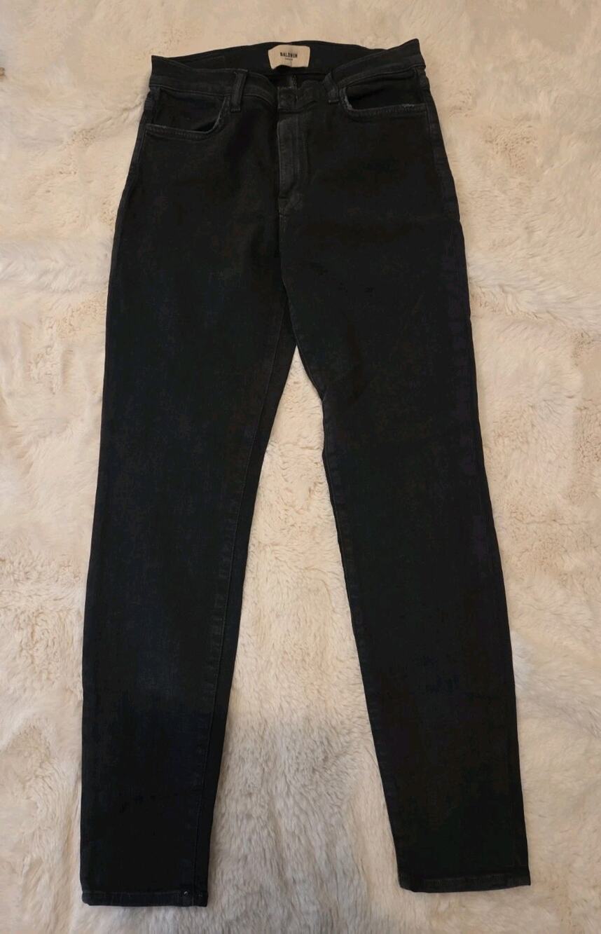 : NWT Baldwin Denim Karlie High Rise Skinny Cropped Jeans Washed Black Size 30